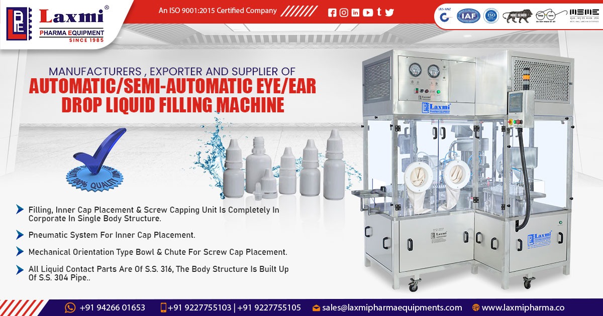 Semi-Automatic Eye and Ear Drop Liquid Filling Machines