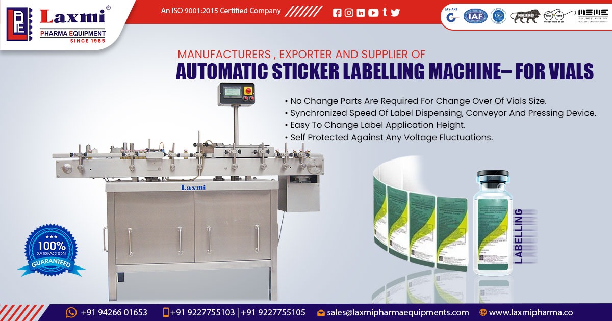 Automatic Sticker Labelling Machine – For Vials