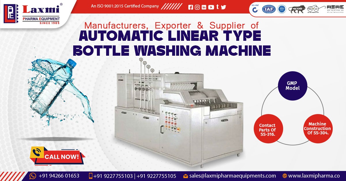 Automatic Linear Bottle Washing Machine in Canada