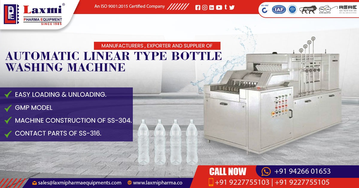 Automatic Linear Type Bottle Washing Machine in Indonesia